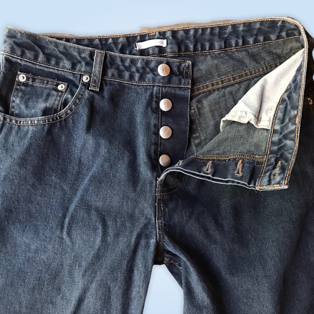 Halogen Button Fly Relaxed Straight Leg Jeans 10